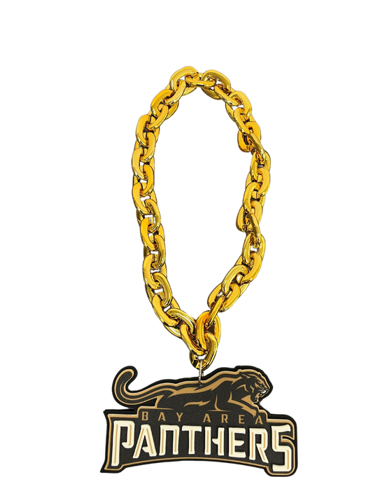 Bay Area Panthers IFL Touchdown Fan Chain 10 inch 3D Foam Necklace (Gold)
